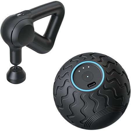 TheraGun Prime + Wave Series Bundle - Wave Solo - Ultra-Portable Smart Vibration Therapy Device & Simplified Deep Tissue Handheld Electric Percussion Massage Gun with QuietForce Technology