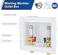 Vista 6 de EFIELD Caja de salida universal para lavadora (lavandería) con drenaje central, conexión de ajuste a presión de 1/2 pulgada con arrestor de golpe
