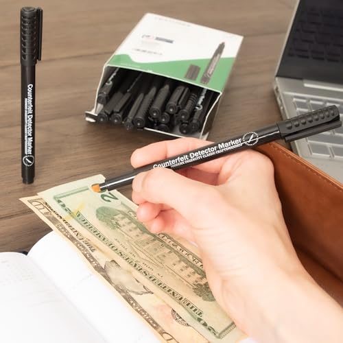 Counterfeit Money Detector Pen – 30 Pack Counterfeit Pens for Cash Handling, Money Marker Bill Detector Pen for Accurate Currency Verification, Essential Tool for Cashiers & Small Businesses