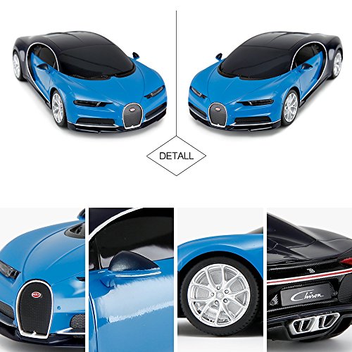 Rastar Bugatti Veyron Chiron Rc Car 1:24 Scale Remote Control Toy Car, Bugatti Chiron R/C Model Vehicle For Kids - Blue #TOP5