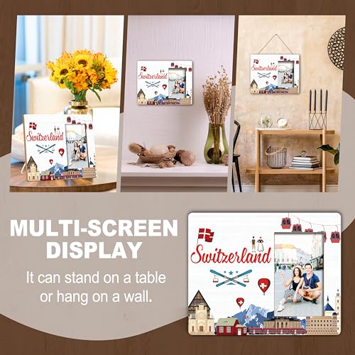 Image of Switzerland Picture Frame, Switzerland Travel Gifts, Switzerland Gifts For Women Men Couple Family Friend, Switzerland Souvenirs For Wedding Engaged Honeymoon, Europe Vacation Frame For Home Decor -04