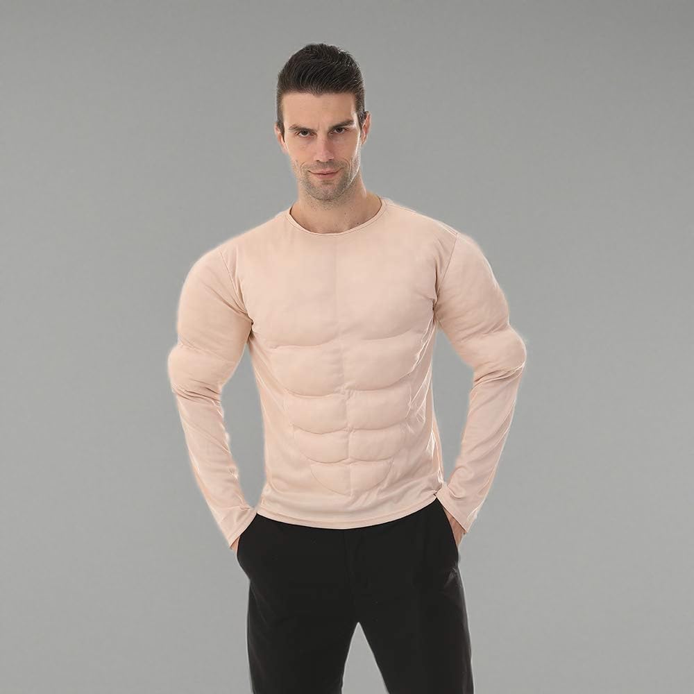 EraSpooky Men Muscle Shirt Bodybuilder Halloween Costume Accessory for Adult Muscle Shirt Padded - Image 6