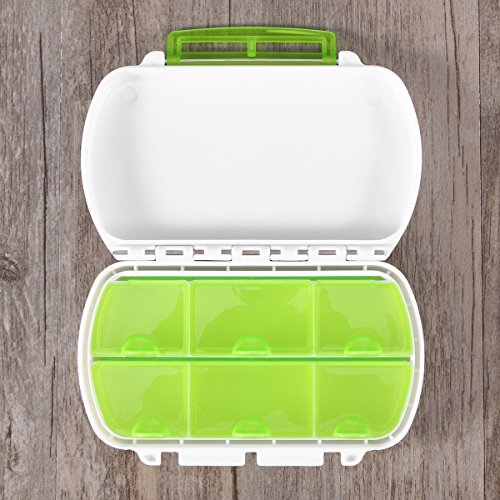Porta-comprimidos portátil para viagem DOITOOL com 6 compartimentos, organizador de comprimidos (ver