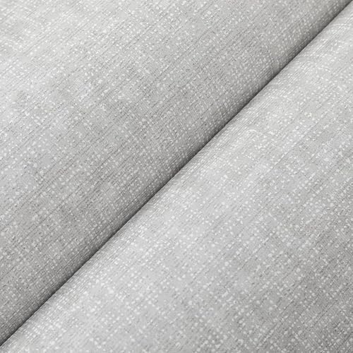 Pamatio Plain Light Gray Linen Effect Wallpaper Slightly Texture Non-Woven Living Room Wallpaper Roll, Simple Linen Woven Effect Free Matching, for Bedroom Tv Background Corridor, 9.5m X 0.53m