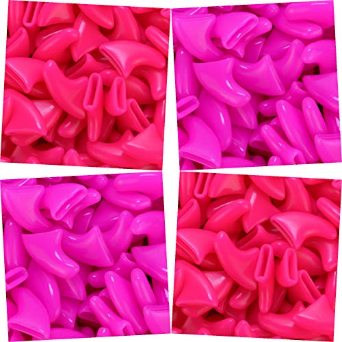 zetpo 80 pcs Cat Claw Covers | Cat Nail Caps | with Adhesives and Applicators (M, Bright Pink, Rose)