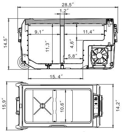 Alpicool T36 Dimensions Diagram