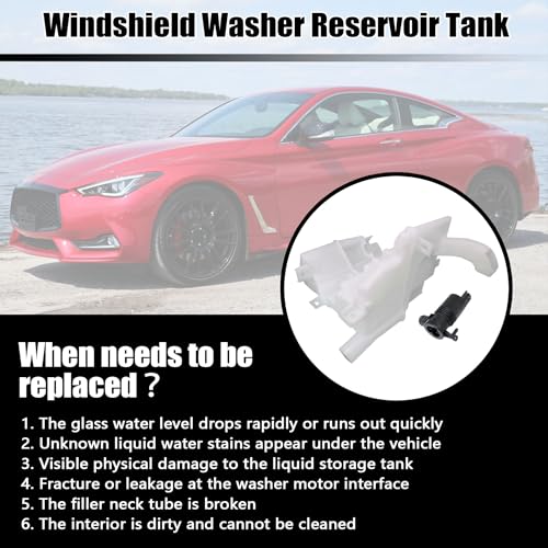 GXARTS 28910-4HB0A Windshield Washer Reservoir Tank Windshield washer bottle with motor Compatible with Nissan Infiniti Q60 Q50 2014-2016 2017 2018 2019 2020 Windshield Washer Fluid Tank With Motor by GXARTS - Image 6