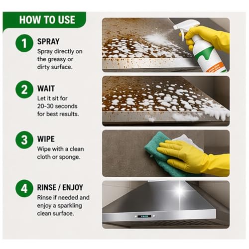 Image of 500ML Oil & Grease Stain Remover For Chimney BBQ | Deep Cleaning Kitchen Spray | Heavy-Duty Oil & Grease Remover | Stove, Chimney & Exhaust Fan (Spray)