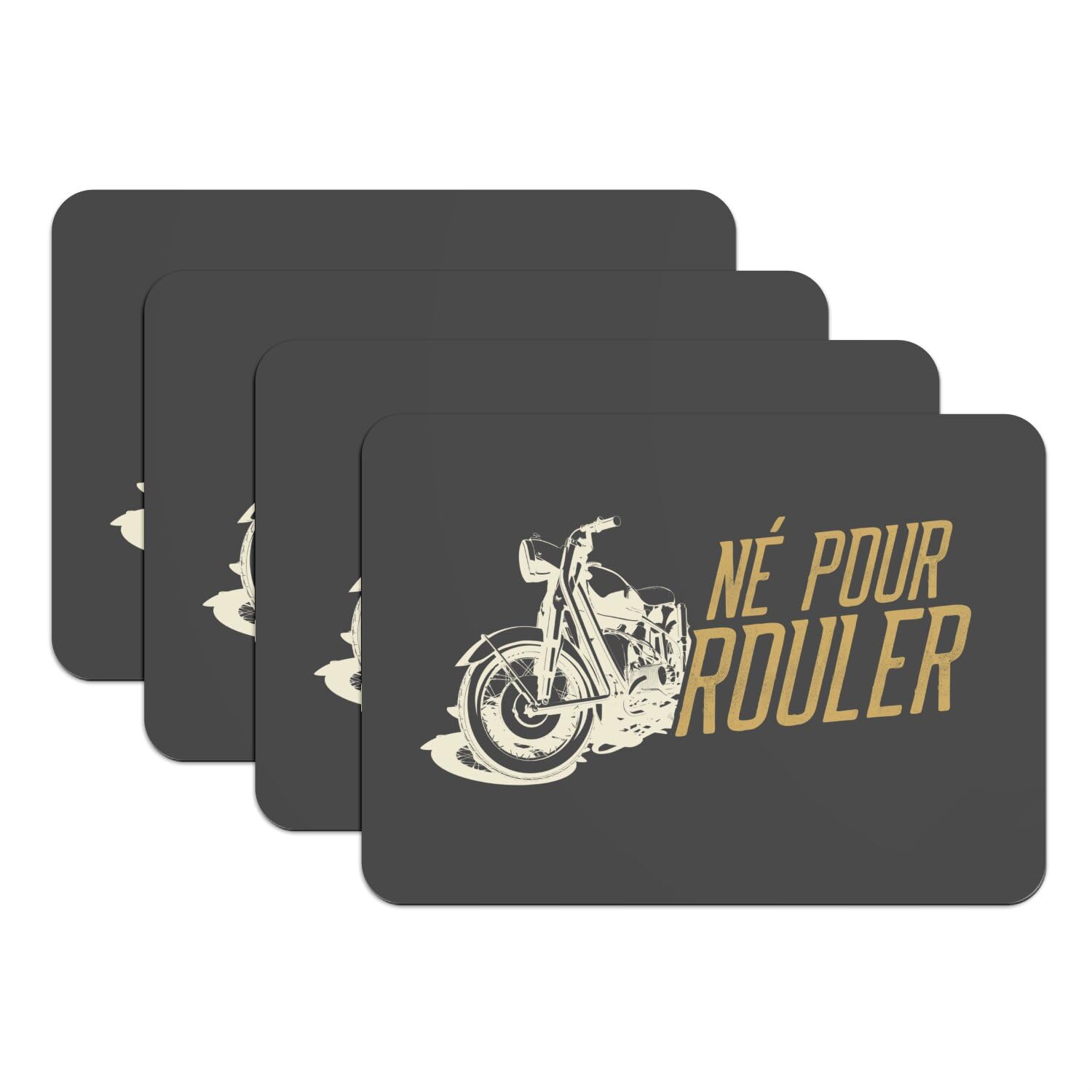 Lot de 4 sets de table moto Cafe Racer cadeau idéal pour passionné