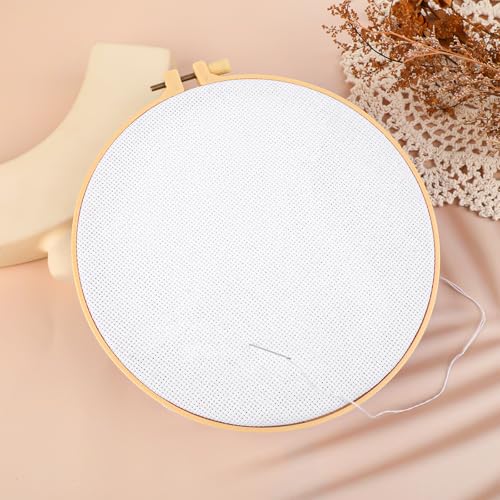 Image of Aida Cloth Big Size Cross Stitch Fabric White Buckram Mesh Embroidery Classic Reserve Supplies for Home DIY 19.7 x 19.7 Inch