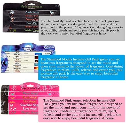 Stamford Gift Set Premium Incense Sticks Combo Pack - Moods, Mythical and Angel?s Selection Set of 138 Incense Sticks