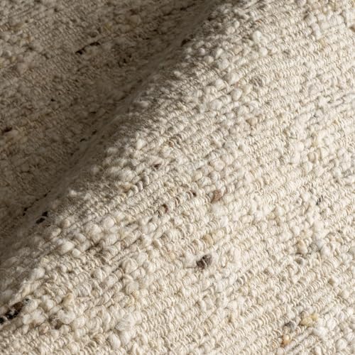 Image of Nuloom Juju Ivory Solid Flatweave Wool Area Rug, 10' x 14' | Nuloom JuJu Solid 10' x 14' Wool Area Rug for Living Room Bedroom Dining Room, Ivory