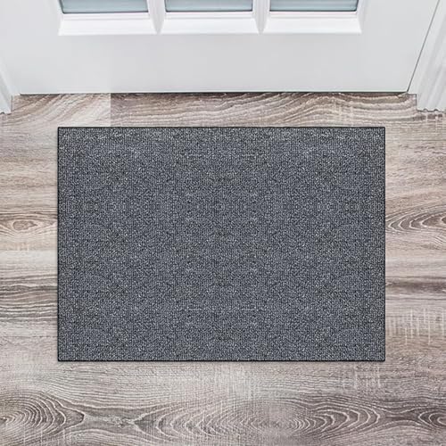 Alfombra de pasillo exterior e interior gris oscuro textil lavable 2