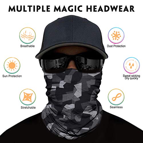Image of Venswell Neck Gaiter Face Mask Men Women,Seamless Bandana Rave Face Cover Scarf Mask,Balaclava,Headband, Head Wrap,Headwear