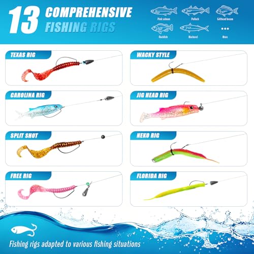 Kit de Señuelos de Pesca BOGTIM, 273 Piezas, Equipo Completo para Agua Dulce y Salada miniatura 4