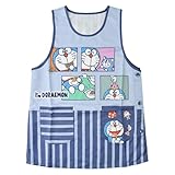 [サロンジェ] エプロン キャラクター かわいい 大きいサイズ レディース ラン型 かぶるだけ 半袖 婦人 サイドボタン ポケット付き 介護士 看護師 家事 保育士 レディース B36 898515/ドラえもん紺