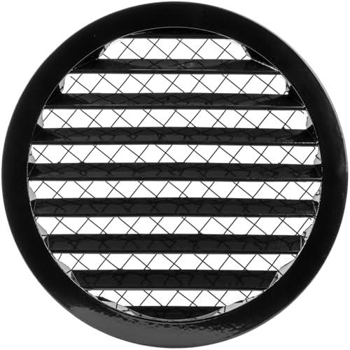 Image of Repa Market 10 Inch (Vent Opening Size) Heavy-Duty Black Aluminum Alloy Gable Vent - Air Vent Covers with Mesh Screen - Cold Air Intake, Register Vent Cover for HVAC - Outdoor Air Return Grille
