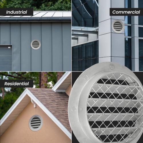 Image of Repa Market 10 Inch (Vent Opening Size) Heavy-Duty Aluminum Alloy Gable Vent - Air Vent Covers with Mesh Screen - Cold Air Intake, Register Vent Cover for HVAC - Outdoor Air Return Grille