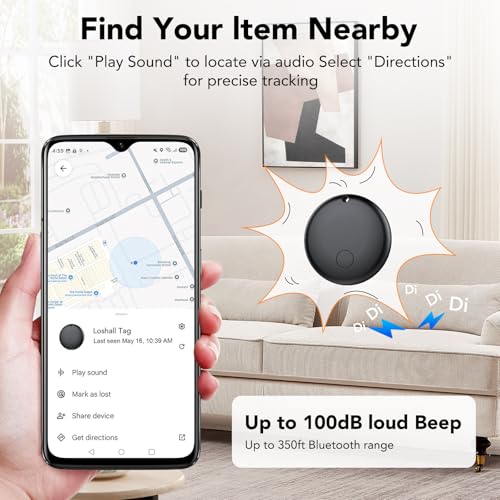 Image of Android Air Tracker 4 Pack, Bluetooth Tracker Tags, Work with Google Find My Device App (Android Only), Smart Tags for Luggage, Wallet, Vehicles, Keys (Not for iOS)