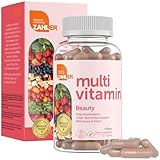 Zahler Multivitamin Beauty + Skin Hair and Nails Support, Multivitamin for Women and Men with Iron, Certified Kosher, 60 Capsules