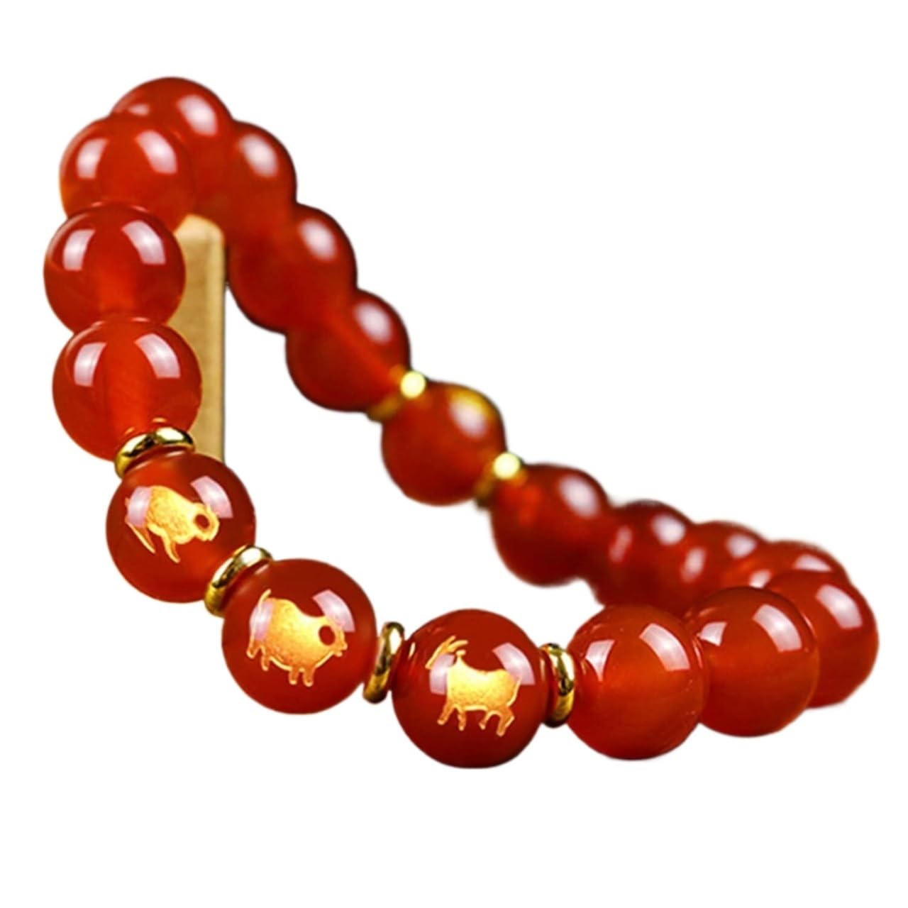 NZPOST Crystal Bracelet,Agate bracelet, Crystal Natural Red Agate Obsidian Lucky Zodiac And Guardian Bud