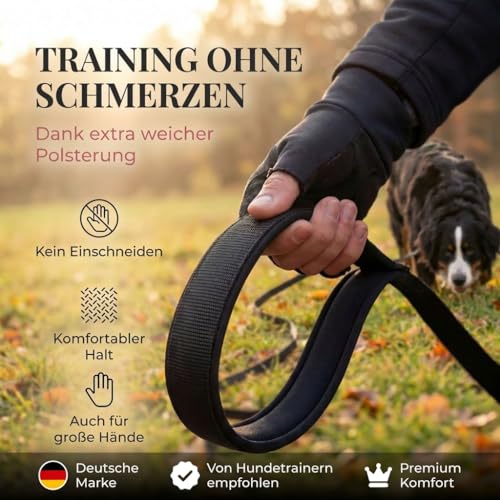 HUND IST KÖNIG Schleppleine 10m für Hunde - Hundeleine 10m mit Griffpolster - Robuste Hunde Schleppleine, wasserabweisend & schmutzunempfindlich - für erfolgreiches Hundetraining inkl. eBook