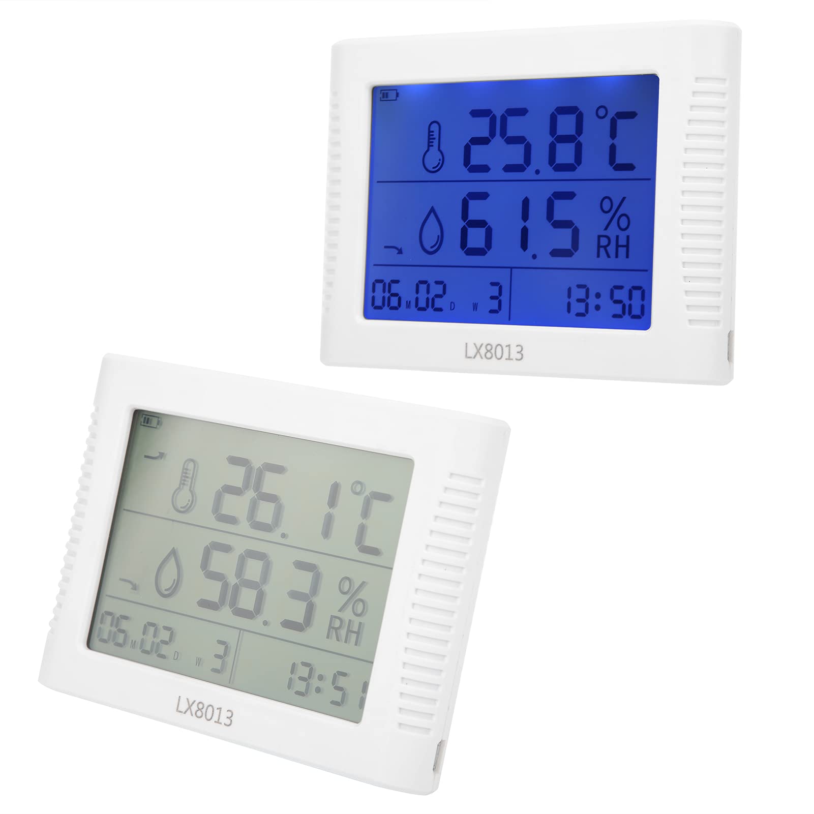 LX8013 Termómetro Electrónico Higrómetro Higrómetro de Alta Precisión Temperatura y Humedad Medidor de Humedad con Pantalla de 4.5 Pulgadas para Laboratorio Industrial Rodamientos Aleación ABS 125x90X