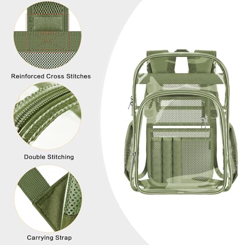 Image of PAMANO Clear Backpack Transparent Heavy Duty School PVC Bookbag See Through Bag Boys and Girls for College Work Travel Security
