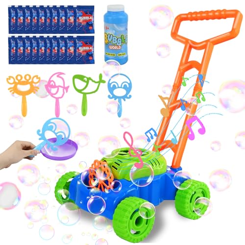Ulikey Rasenmäher Kinder Seifenblasenmaschine, Bubble Machine mit Musik...