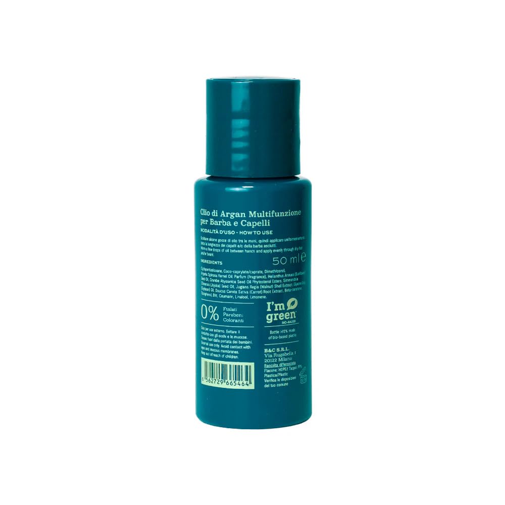 Barberino's Olio di Argan per Barba e Capelli - Idratante e Nutriente per Barba e Capelli - 50ml
