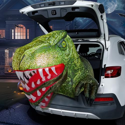 Joiedomi Halloween Inflatable Animated Dinosaur Trunk Or Treat Car Decor with Built-in LEDs Blow Up for Halloween Outdoor Yard Garden Lawn Party Decoration