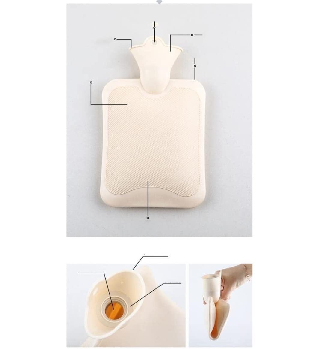 Bolsa de Agua Caliente Botella De Agua Caliente con Funda De Felpa, Bolsa De Agua Caliente para Aliviar El Dolor, Cuello Trasero, Noches Acogedoras Hot Water Bottle Segura(C,1L)