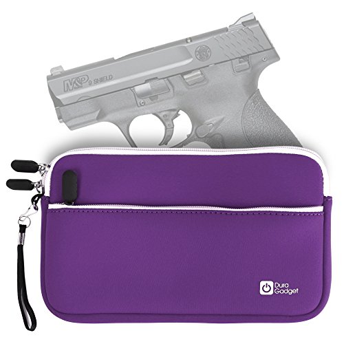 DURAGADGET S&W M&P9 Shield Handgun Case - Purple 7 Inch Water & Scratch-Resistant