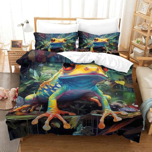 Linge de lit grenouille tropicale pour chambre de garçon et adolescent - 3