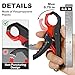 SNAIL TRAIL 4.6'' Fish Gripper, Fishing Scale Hook Non-Puncture Replacement Clamp - Lip Grabber for Cull Tag. Tournament Bass Culling Beam Clip, Black-Red (4 Pack)