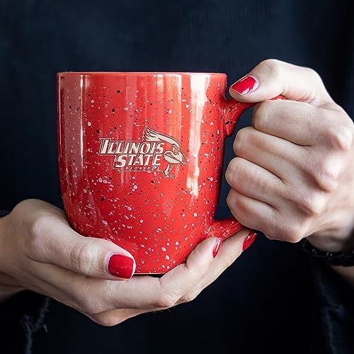 Image of Rico Industries NCAA Illinois State Redbirds Red Personalized 16 oz Team Color Laser Engraved Speckled Ceramic Coffee Mug
