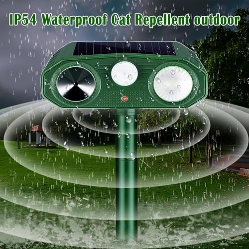 Katzenschreck Ultraschall, Solar Tiervertreiber Katzenvertreiber 3 Modi, Ultraschall Tierabwehr Hundeschreck Wasserdicht mit Bewegungssensor und Blinklicht für Garten Katzen, Hunde, Wildtiere