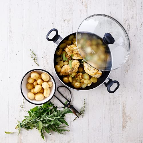 GreenChef Diamond Gezonde Keramische Anti-aanbak 28 cm/ 4,3 liter Sauteerpan met Deksel en 2 Zijgrepen, Koekenpan, PFAS-Vrij, Geschikt voor Inductie, Ovenbestendig tot 160˚C, Zwart - Image 3