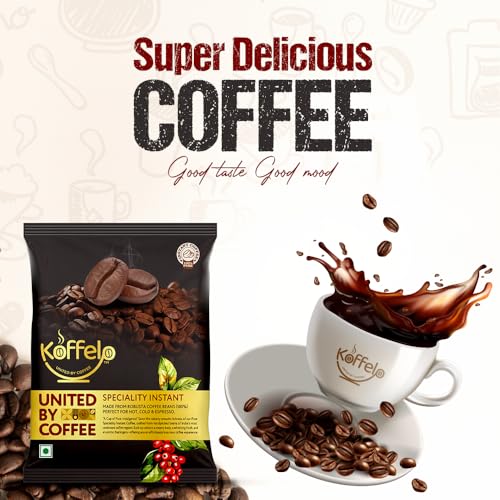 Image of Koffelo Premium Instant Coffee Powder 50 Gram | Speciality Instant Coffee Powder for Hot, Cold Coffee & Espresso |100% Indian Robusta Coffee Beans - Strong, Bold Flavor | High Caffeine Coffee in Fresh
