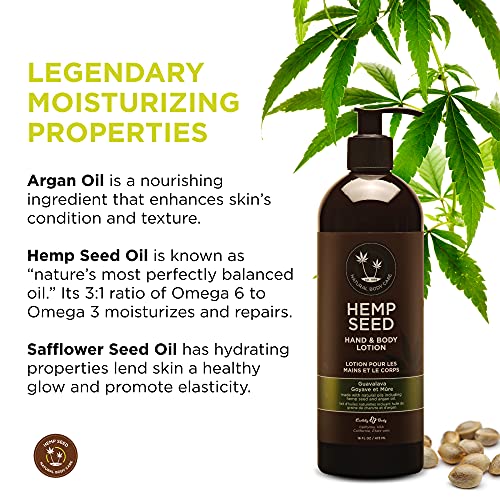 Hemp Seed Hand & Body Lotion, Guavalava Scent - 16 Oz. - Soothe Dry Skin - Argan Oil, Hemp Seed Oil - Light, Non-Greasy Formula - Vegan & Cruelty Free #TOP2