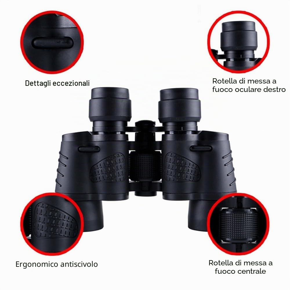 DONGKER Binocolo 80 x 80,Telescopio Binoculare HD a Lungo Raggio 5000m BAK4 Prisma Binocolo con Lente FMC Visione Notturna a Bassa Luminosità