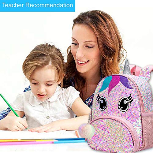 Gxtvo Unicorn Backpack For Girls, Toddler Sequin Preschool Bookbag, 12" Cute Cartoon Animal Schoolbag #TOP2