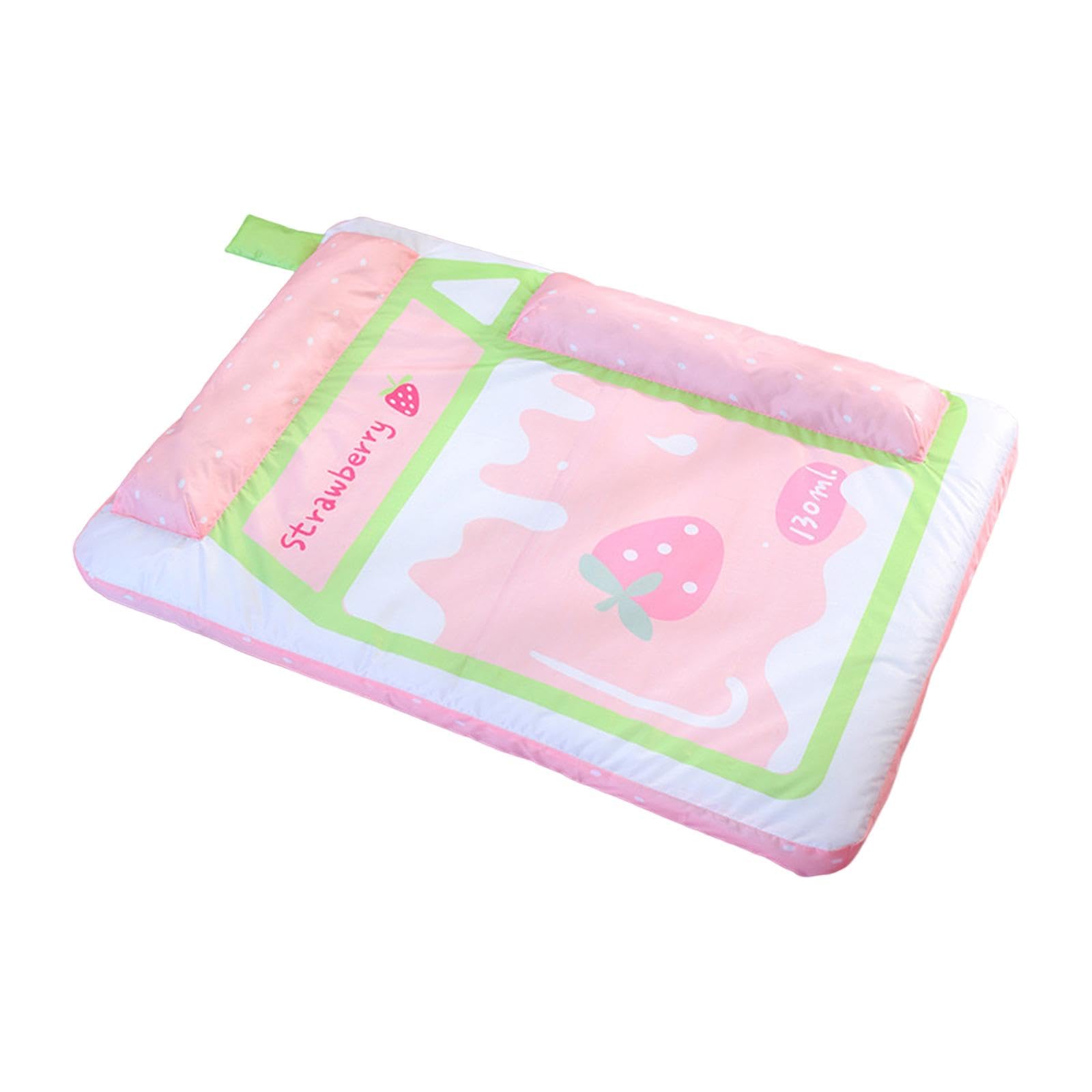 Colchón de refrigeración para perro, manta refrescante para mascotas con 2 almohadas, almohadilla para dormir, cómoda manta de cojín para perro, color azul, 90 x 64 cm