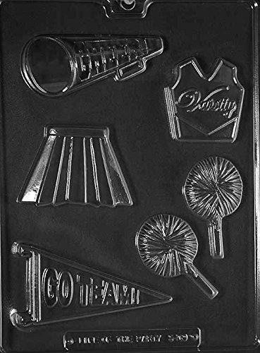 Life Of The Party Cheerleading Outfit, Pom Pom, Megaphone And Go Team Pennant Chocolate Mold - S109 - Downloadable Molding Instructions Below #TOP10