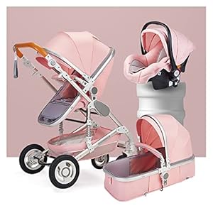Sportieve kinderwagen voor kinderen Kinderwagen kinderwagen voor baby’s, 3 in 1 Convertible Carriage Bassinet naar…