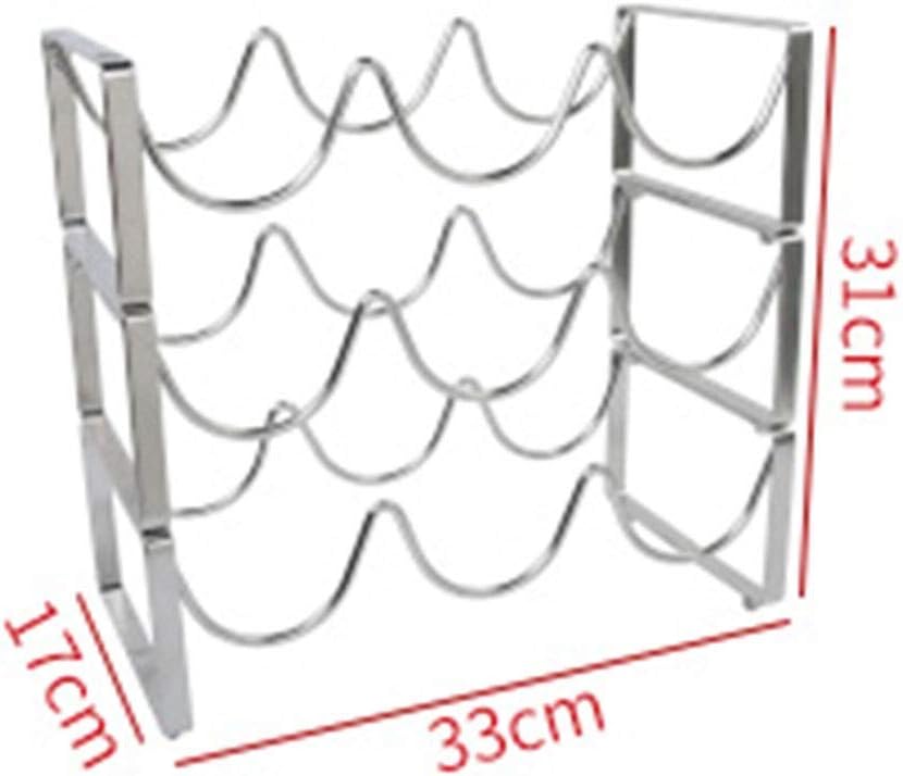 Stackable Wine Rack Countertop Wine Holder - Classic Style Storage Shelf for Bar Wine Cellar Basement Cabinet Pantry- Metal (Silver)