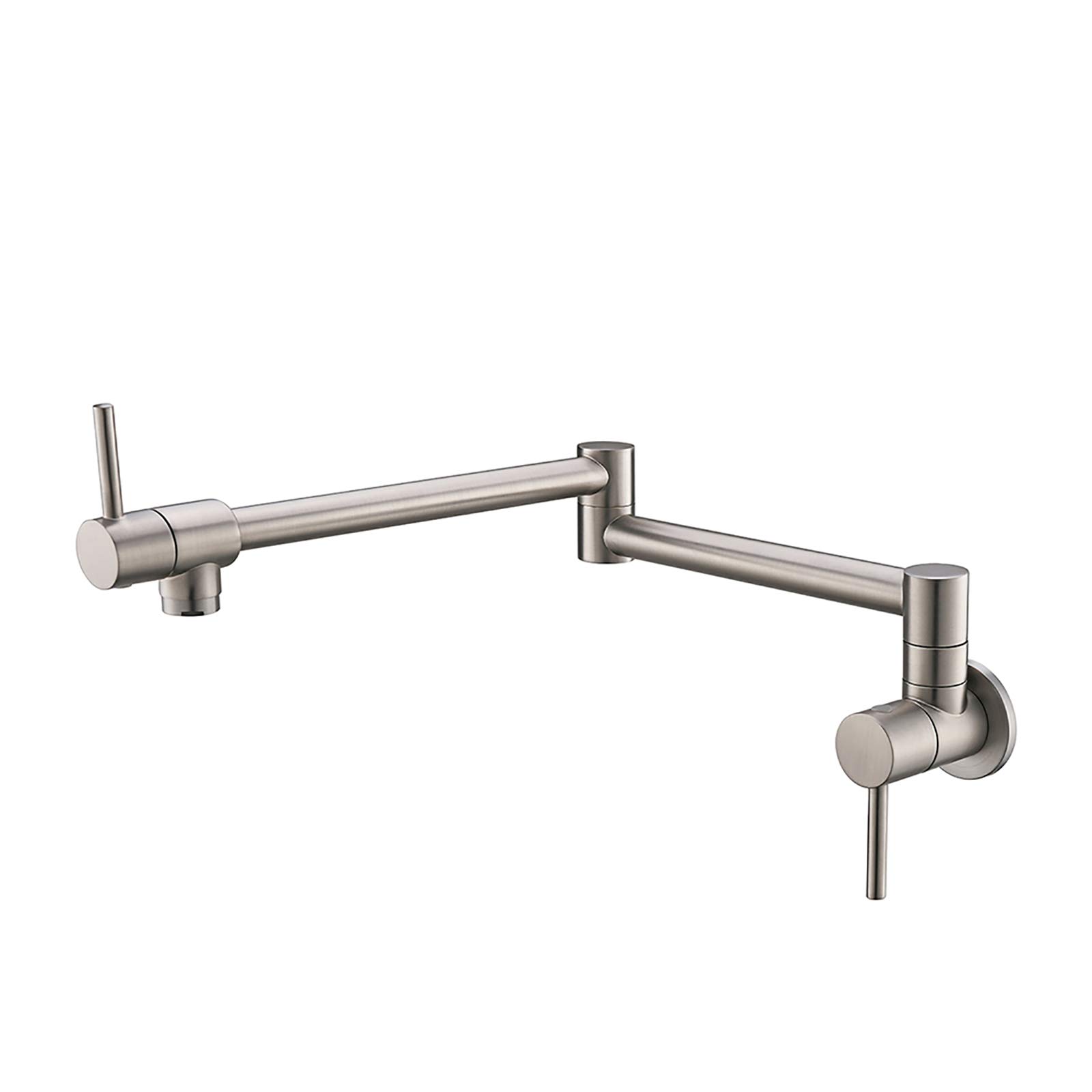 Yjyjy Brushed Nickel Faucet/Tap,Pot Filler Faucet Wall Mount Brass Kitchen Faucet Folding Stretchable Double Joint Swing Arm Kitchen Sink Faucet Two Handle Single Cold Retro Faucets For Kitchen Sinks