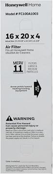 Honeywell Replacement Media - FC100A1003 - 16 x 4 x 20 - 2-Pack
