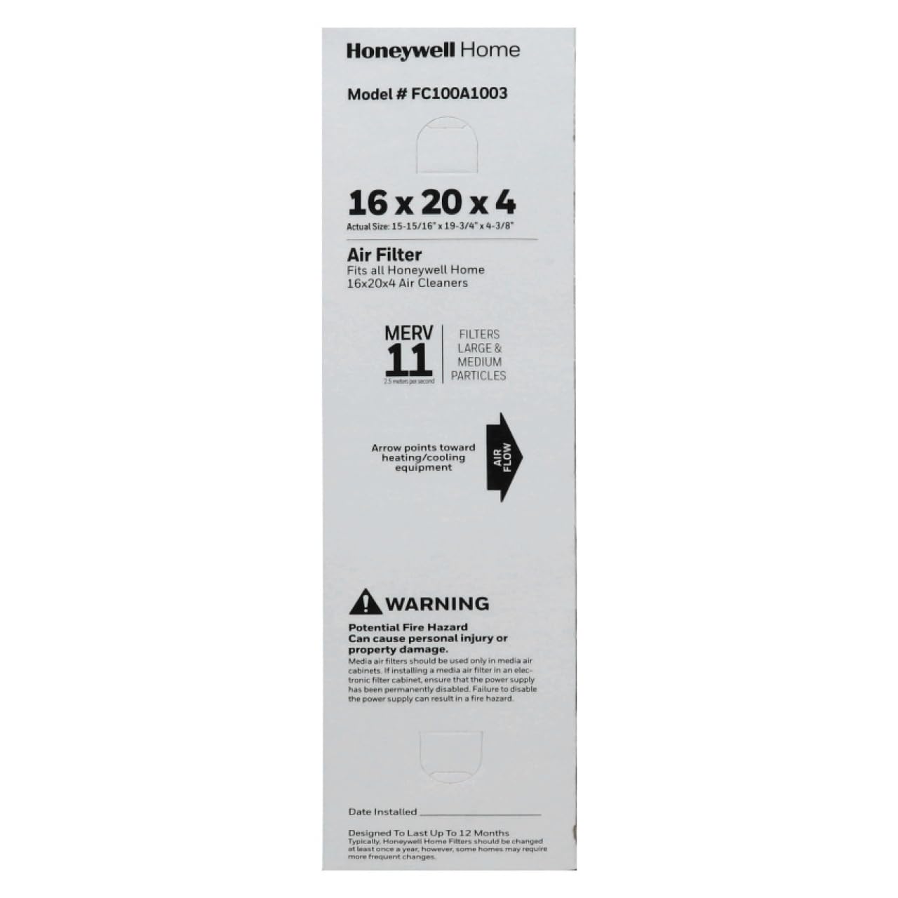 Honeywell Genuine OEM Replacement Media Filter FC100A-1003(16x20x4) image 4