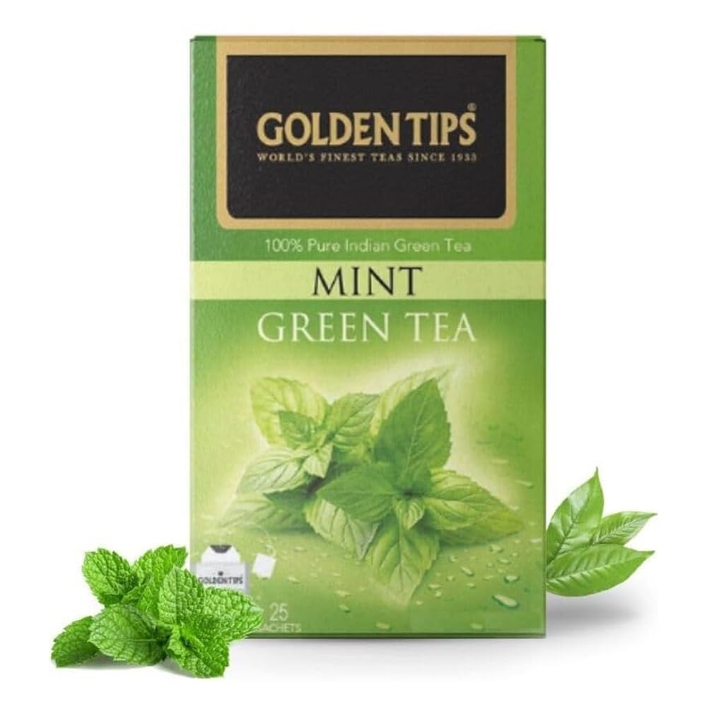 Golden Tips Fresh Flavoured Mint Green Tea Bags Box (50gm - 25 cups) (B0D22NLGNR) Amazon Price History, Amazon Price Tracker